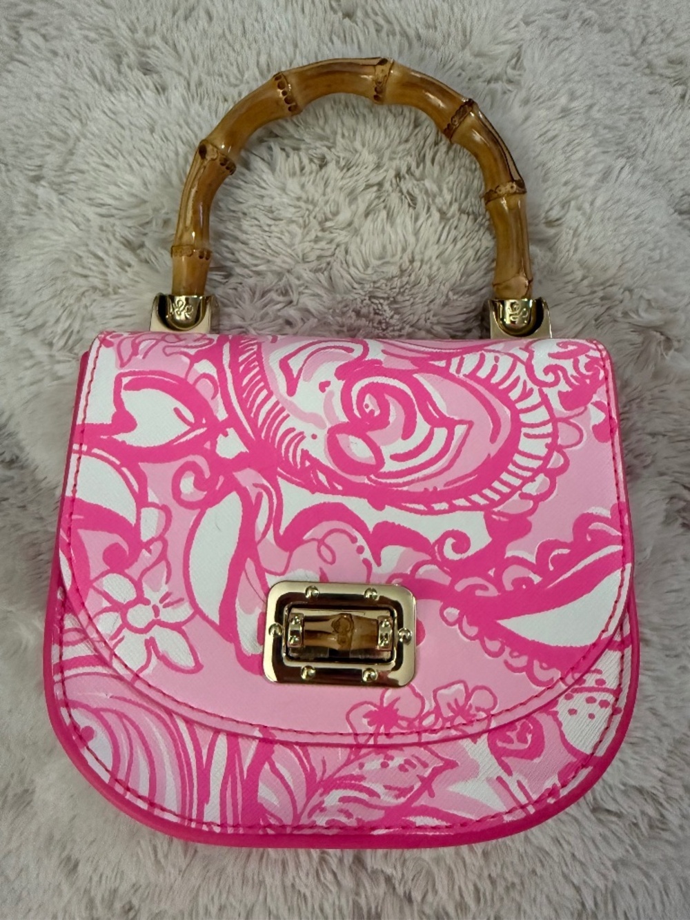 Lilly Pulitzer Leilani Mini Bag with Bamboo Handle